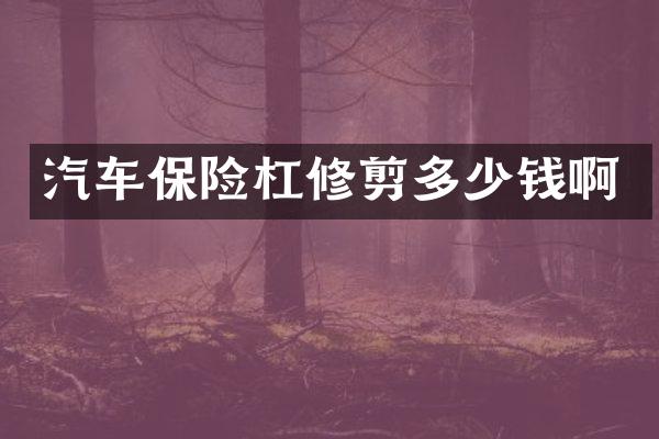 汽车保险杠修剪多少钱啊