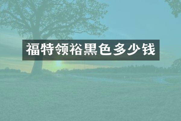 福特领裕黑色多少钱