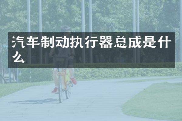 汽车制动执行器总成是什么