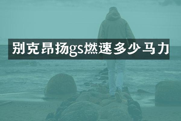 别克昂扬gs燃速多少马力