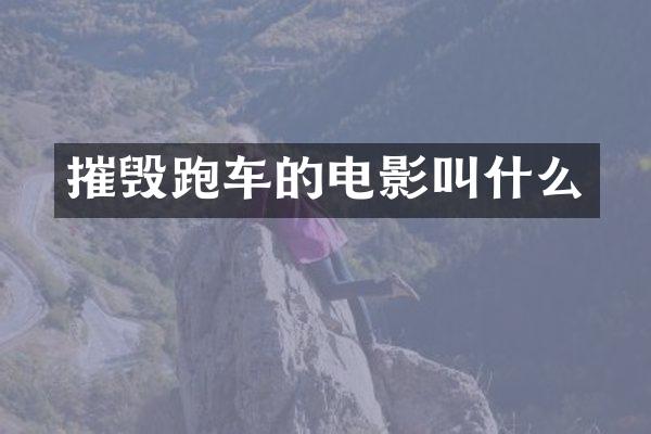 摧毁跑车的电影叫什么