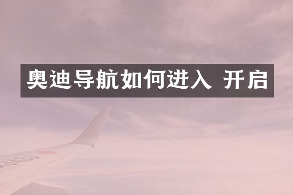 奥迪导航如何进入 开启