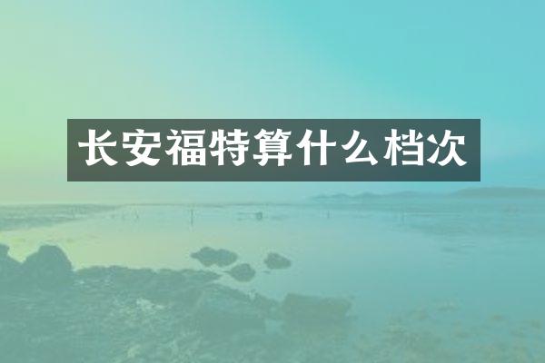 长安福特算什么档次