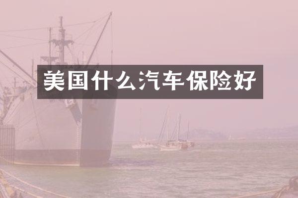 美国什么汽车保险好