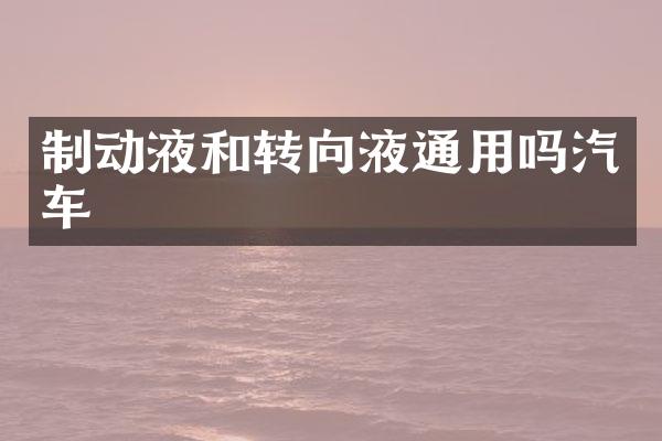制动液和转向液通用吗汽车