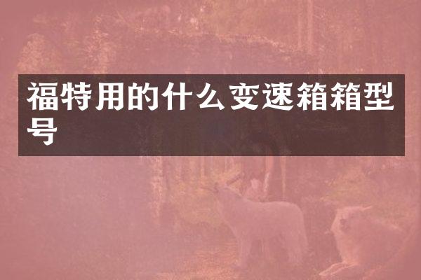 福特用的什么变速箱箱型号