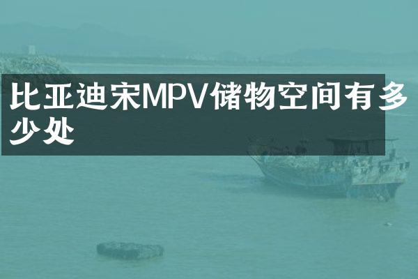 比亚迪宋MPV储物空间有多少处