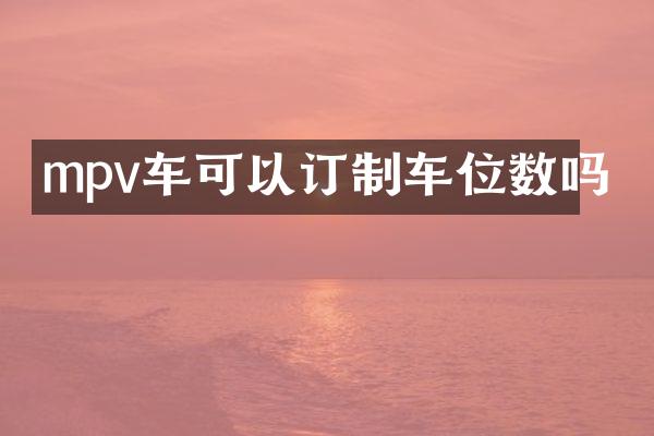 mpv车可以订制车位数吗