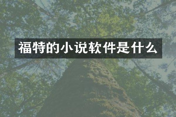 福特的小说软件是什么