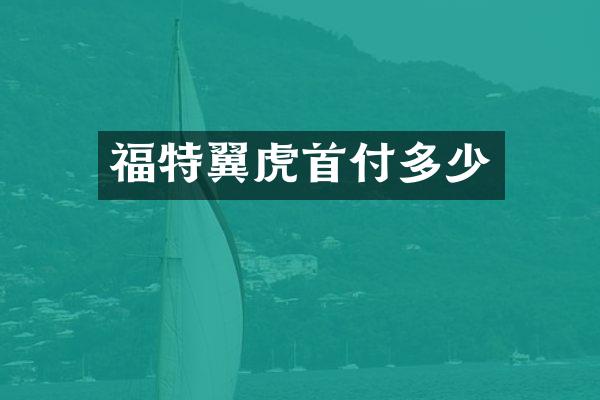 福特翼虎首付多少