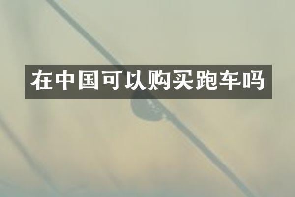 在中国可以购买跑车吗