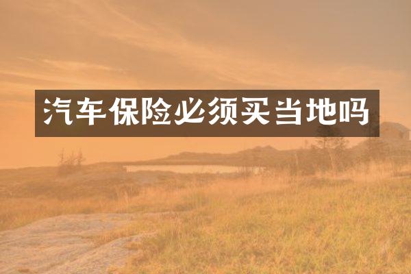 汽车保险必须买当地吗