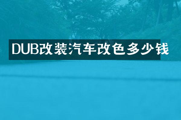 DUB改装汽车改色多少钱