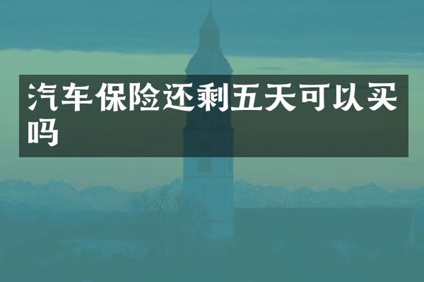 汽车保险还剩五天可以买吗