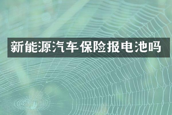 新能源汽车保险报电池吗