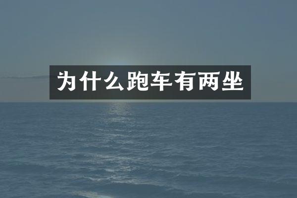为什么跑车有两坐
