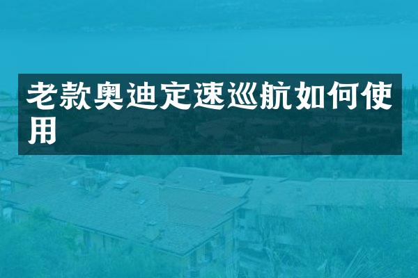 老款奥迪定速巡航如何使用