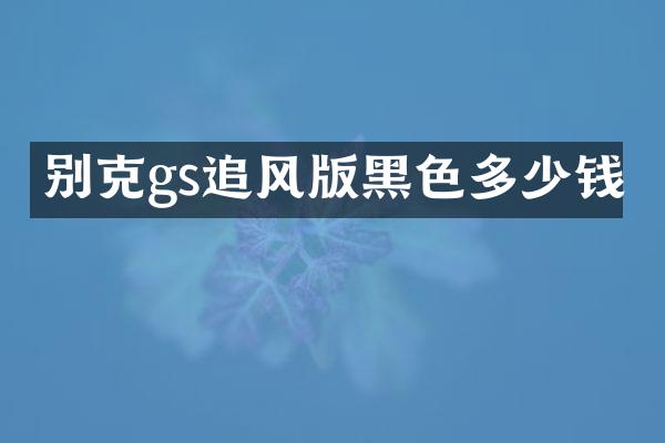 别克gs追风版黑色多少钱