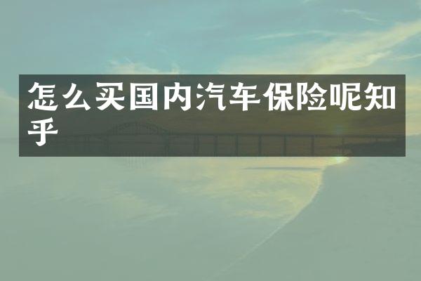 怎么买国内汽车保险呢知乎