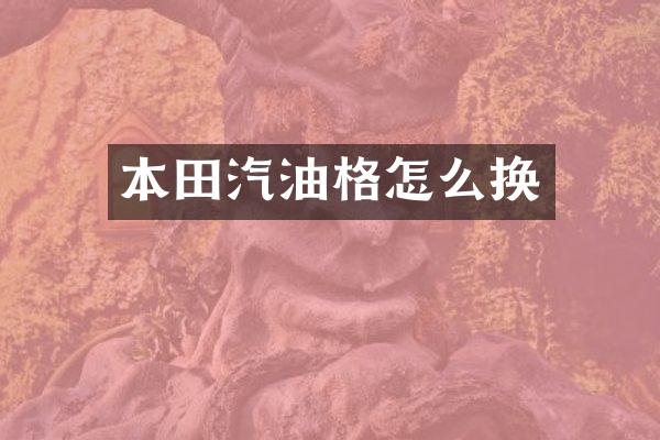 本田汽油格怎么换
