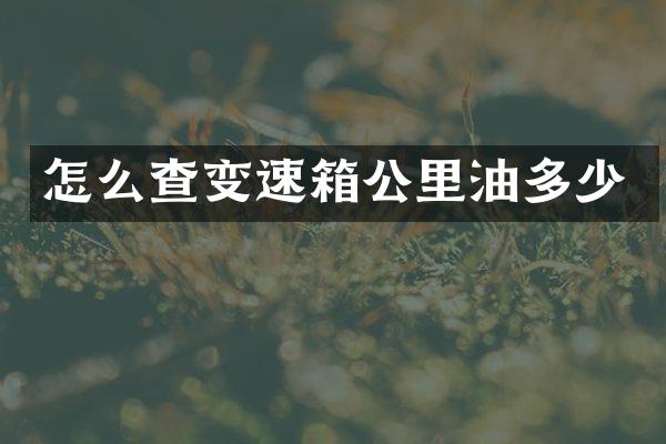 怎么查变速箱公里油多少