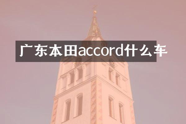 广东本田accord什么车
