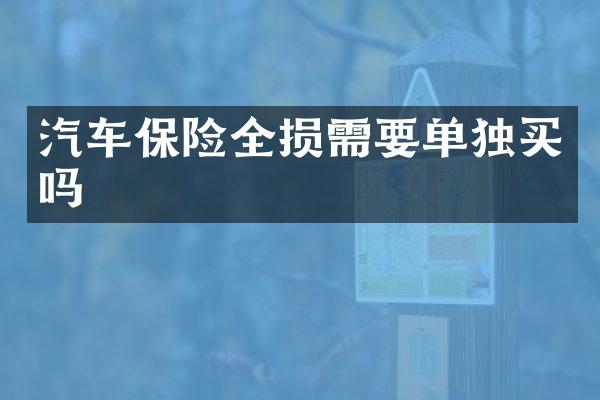 汽车保险全损需要单独买吗