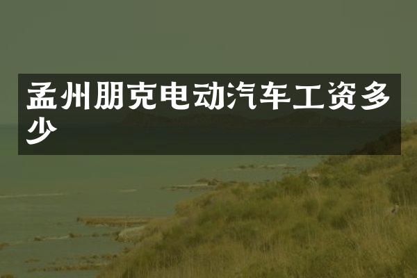 孟州朋克电动汽车工资多少
