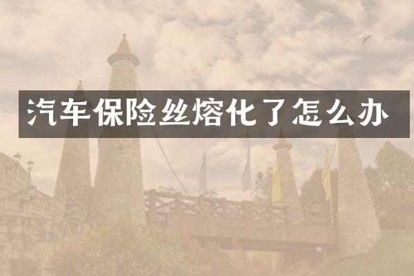 汽车保险丝熔化了怎么办