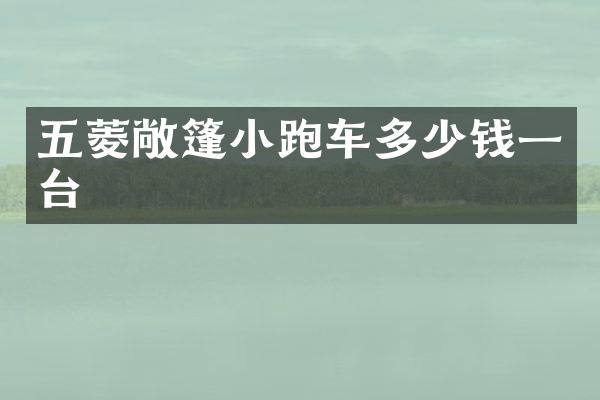 五菱敞篷小跑车多少钱一台
