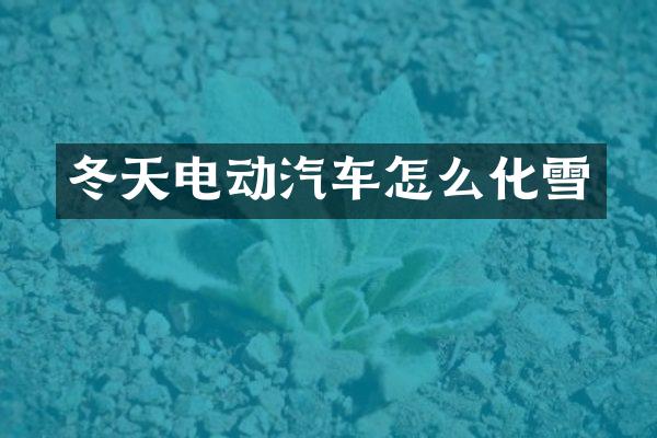 冬天电动汽车怎么化雪