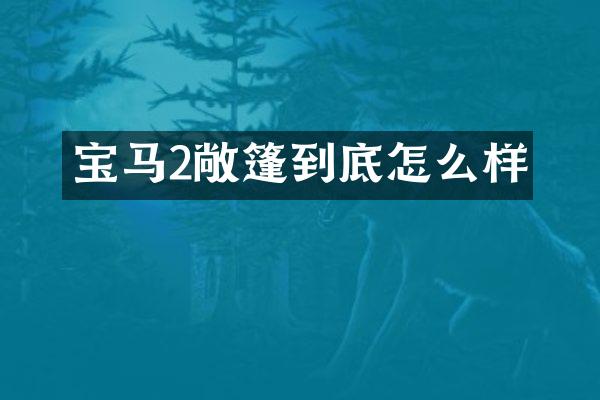 宝马2敞篷到底怎么样