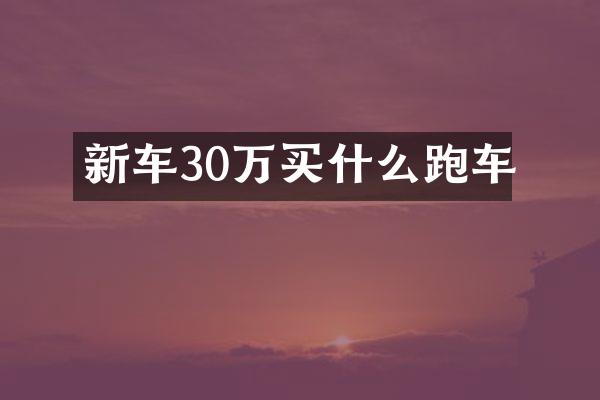 新车30万跑车