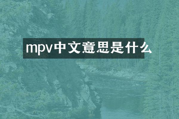 mpv中文意思是什么