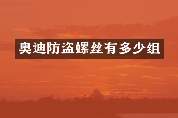 奥迪防盗螺丝有多少组