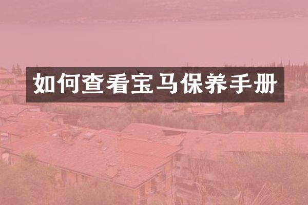如何查看宝马保养手册