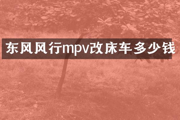 东风风行mpv改床车多少钱