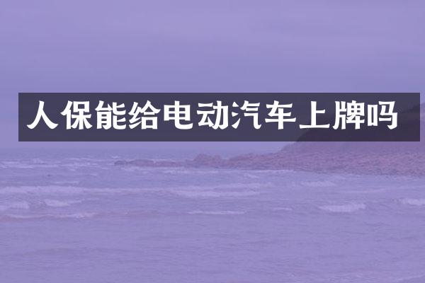 人保能给电动汽车上牌吗