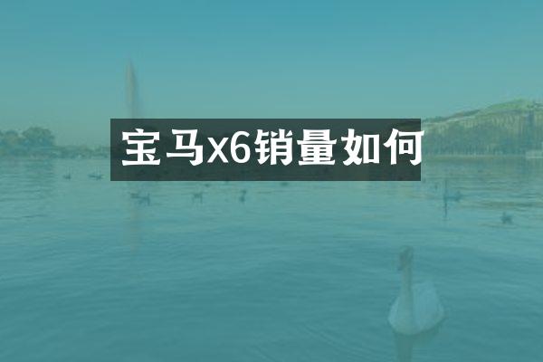 宝马x6销量如何
