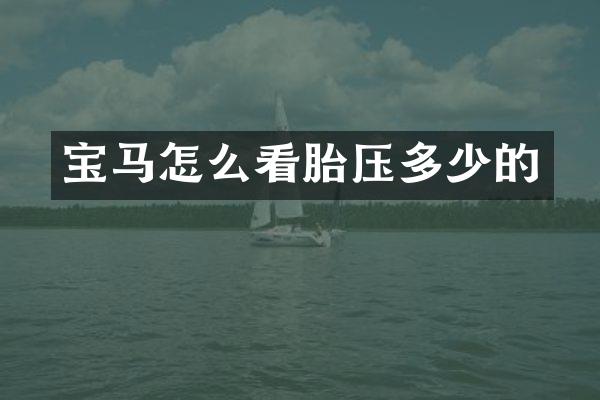 宝马怎么看胎压多少的