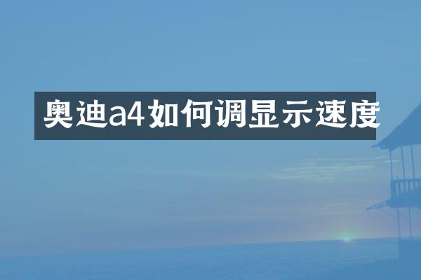 奥迪a4如何调显示速度