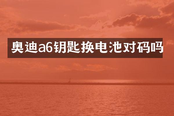 奥迪a6钥匙换电池对码吗