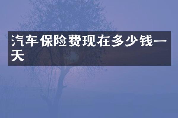汽车保险费现在多少钱一天