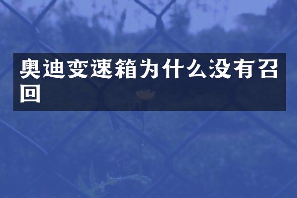 奥迪变速箱为什么没有召回
