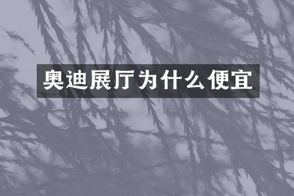 奥迪展厅为什么便宜