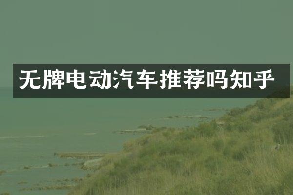 无牌电动汽车推荐吗知乎