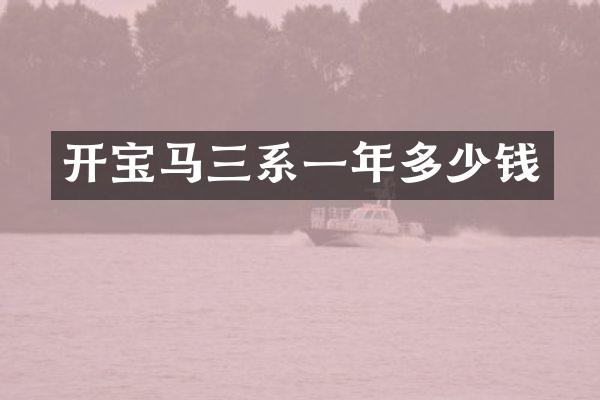 开宝马三系一年多少钱