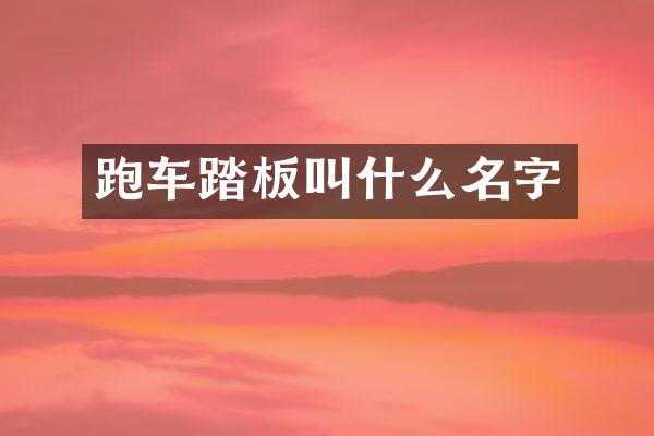 跑车踏板叫什么名字