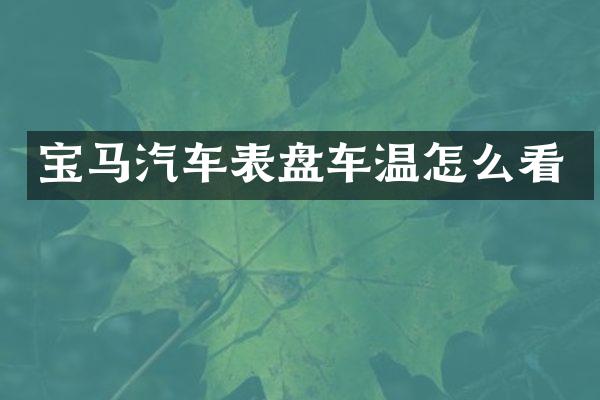 宝马汽车表盘车温怎么看