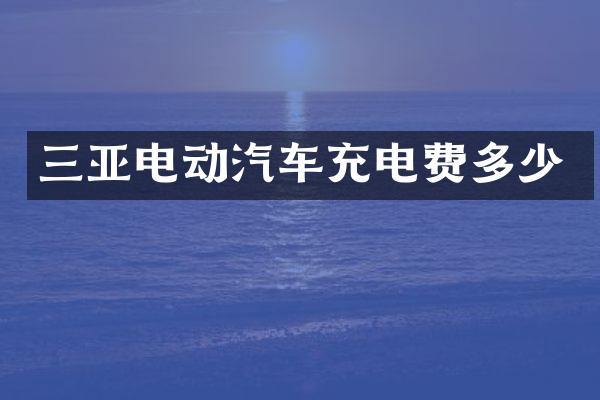 三亚电动汽车充电费多少